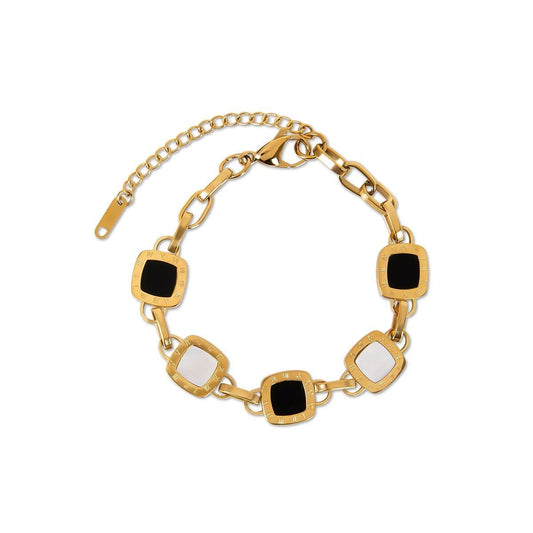 Pulseira Mono Quadrada Banhado em Ouro 18k Pulseira Viena Quadrada Banhado em Ouro 18k Minha loja Ouro