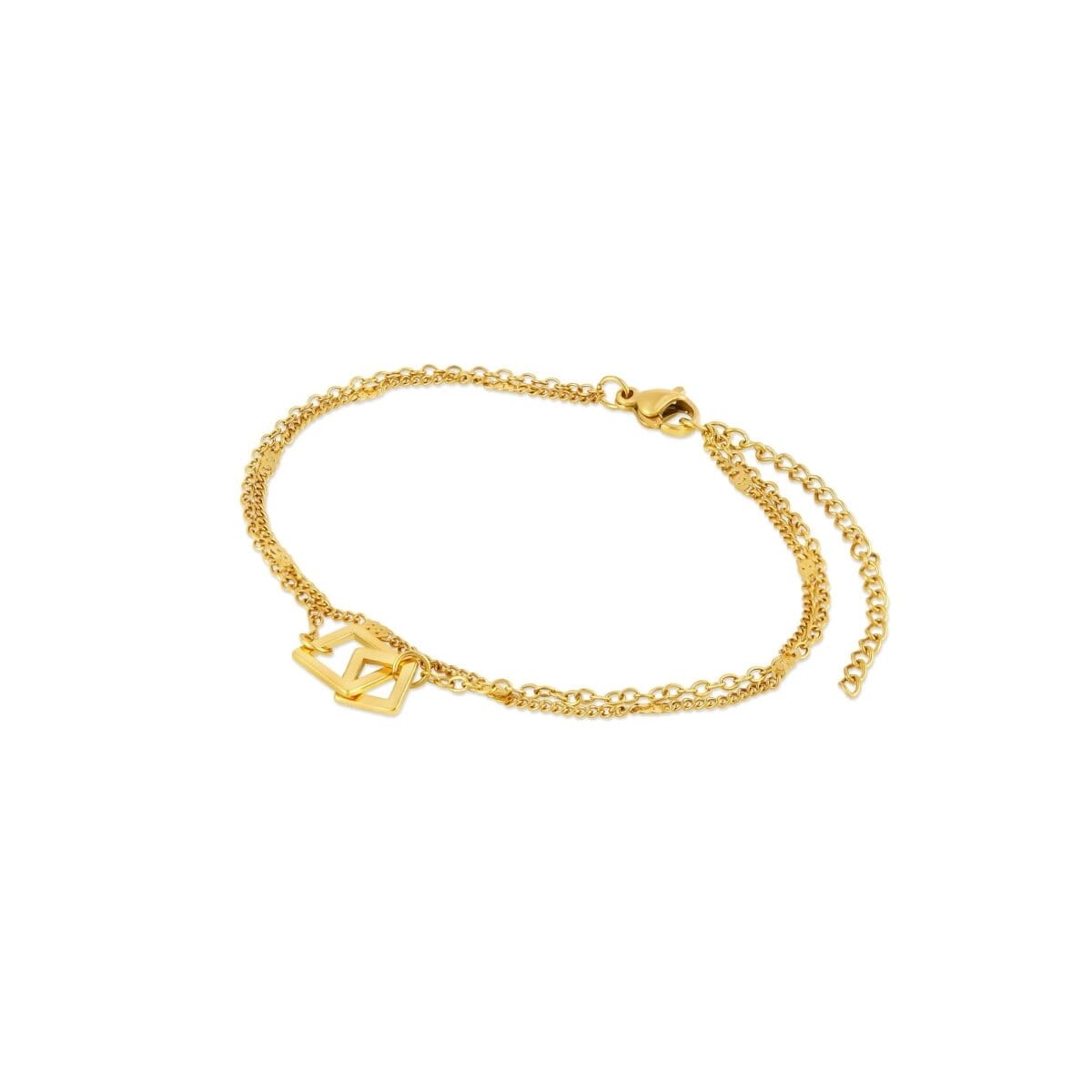 Pulseira Pingente Elo Quadrado Banhada em Ouro 18K Pulseira Minha loja