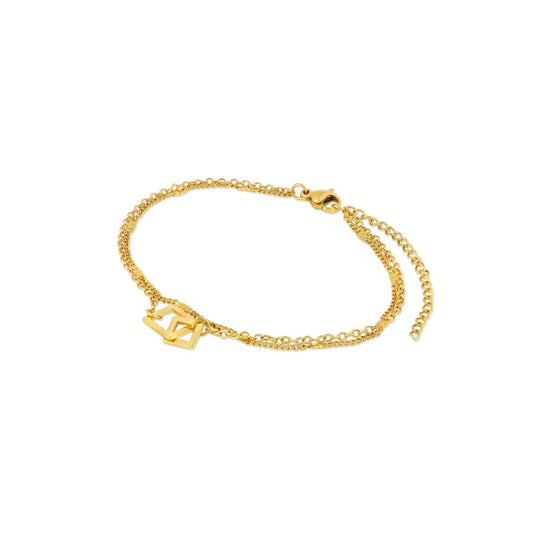 Pulseira Pingente Elo Quadrado Banhada em Ouro 18K Pulseira Minha loja