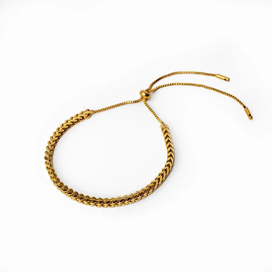 Pulseira Trama Ajustável Banhado em Ouro 18k Pulseira Trama Ajustável - Ouro Minha loja Ouro