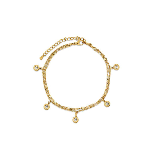 Tornozeleira Atlas Zircônia Banhado em Ouro 18K Tornozeleira Atlas Zircônia Banhado em Ouro 18K Minha loja Ouro