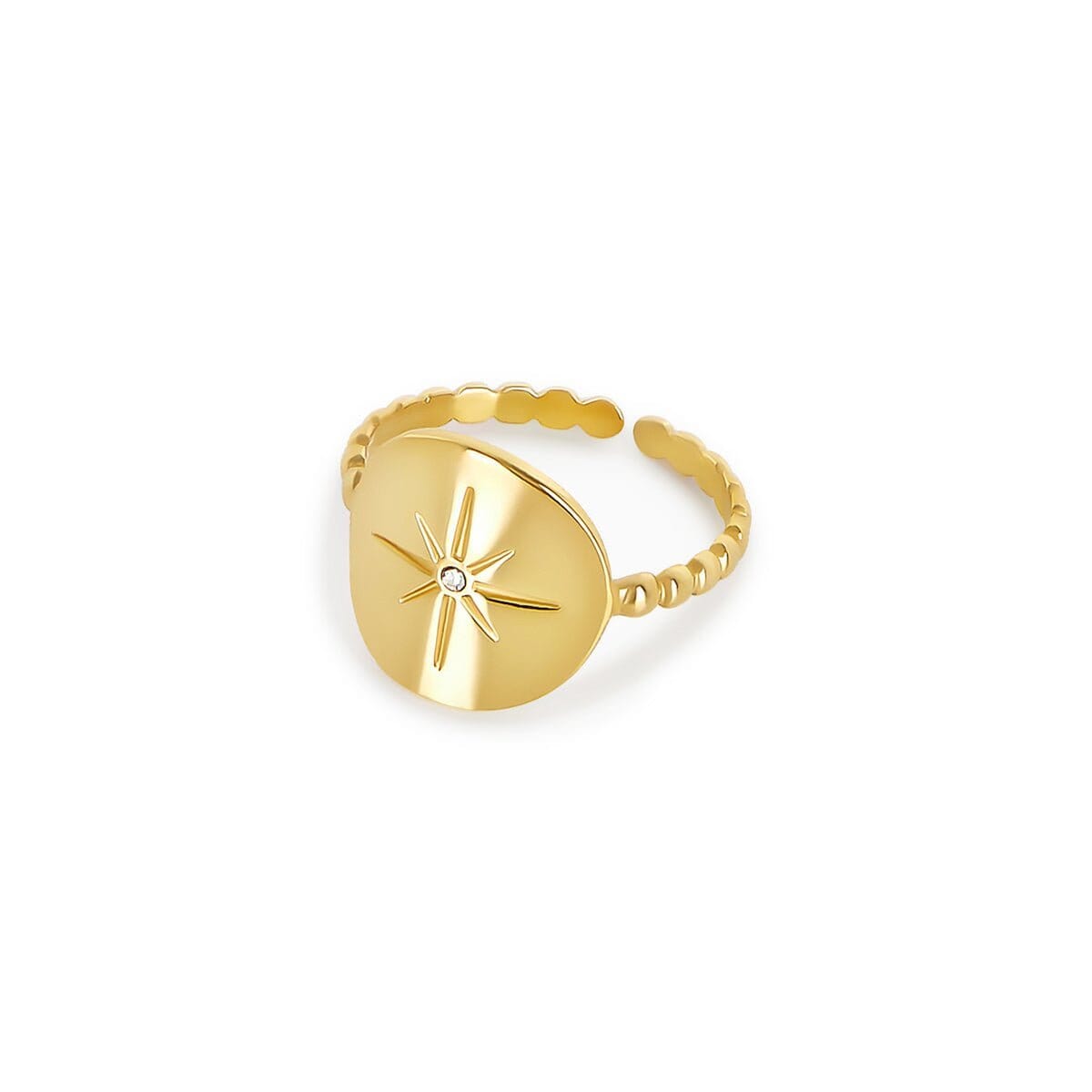 Anel Ajustável Estrela Náutica Banhado em Ouro 18k Anel Ajustável Estrela Náutica Banhado em Ouro 18k Minha loja Ouro Ajustável 