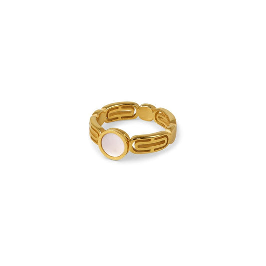 Anel Athena Pedra Madrepérola Banhado em Ouro 18K Anel Athena Pedra Madrepérola Banhado em Ouro 18K Minha loja Ouro 14 