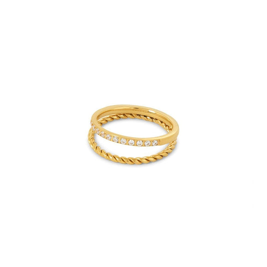 Anel Aurora Cristais Banhado em Ouro 18k Anel Aurora Cristais Banhado em Ouro 18k Minha loja Ouro 14 