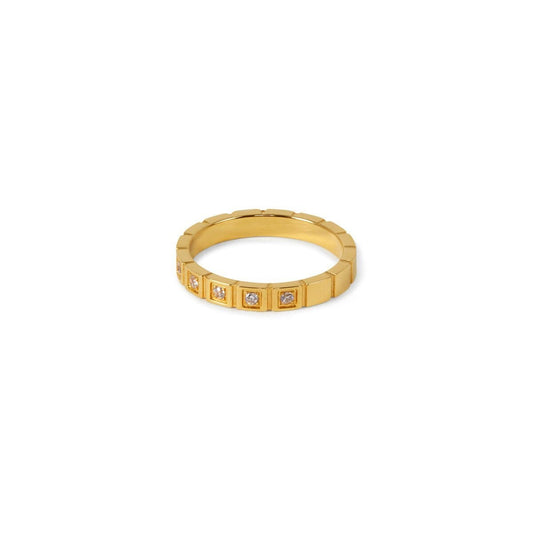 Anel Blocos de Pedra Banhado em Ouro 18K Anel Blocos de Pedra Banhado em Ouro 18K Minha loja Ouro 14 