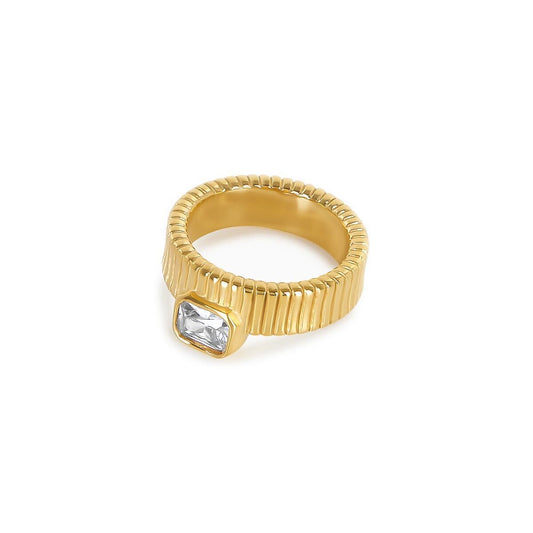 Anel Capri Cristal Banhado em Ouro 18k Anel Capri Cristal Banhado em Ouro 18k Minha loja Ouro 14 