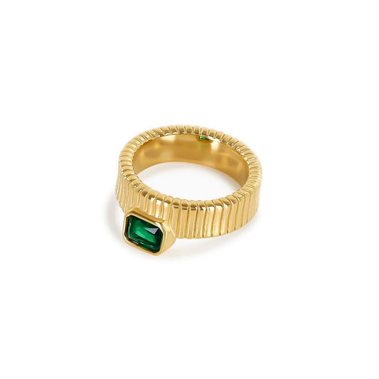 Anel Capri Esmeralda Banhado em Ouro 18k Anel Capri Esmeralda Banhado em Ouro 18k Minha loja Ouro 14 