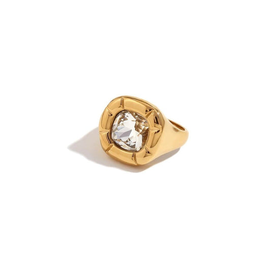 Anel Cocktail Dulcis Banhado em Ouro 18K Anel Cocktail Dulcis Banhado em Ouro 18K Minha loja Cristal 14 