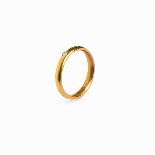 Anel Cristal Solitário Banhado em Ouro 18K Anel Cristal Solitário Banhado em Ouro 18K Minha loja Ouro 14 