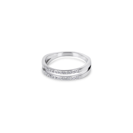 Anel Duplo Brilhantes - Prata Anel Duplo Brilhantes Banhado em Ouro 18k Minha loja Prata 14 