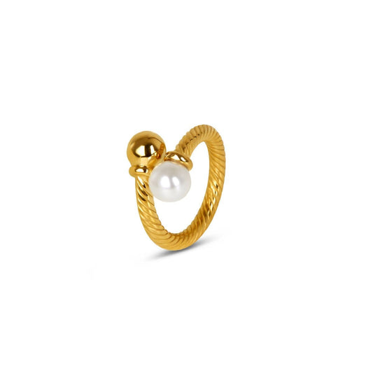 Anel Elegance Pérola Banhado em Ouro 18k Anel Elegance Pérola Banhado em Ouro 18k Minha loja Ouro 14 