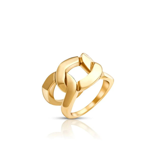 Anel Elo Duplo Banhado em Ouro 18K Anel Elo Duplo Banhado em Ouro 18K Minha loja Ouro 14