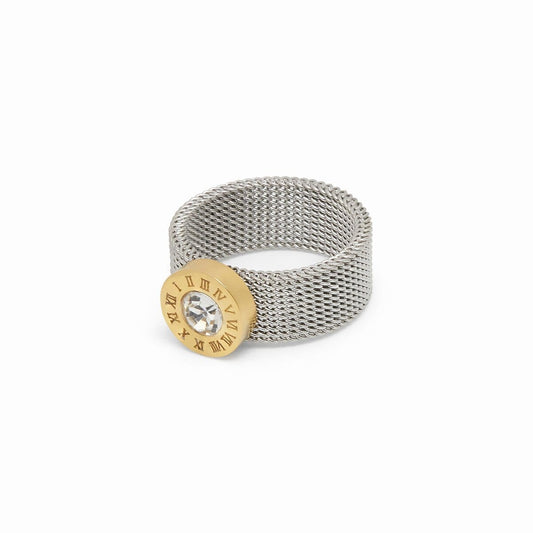 Anel Roman Malha - Prata Anel Roman Malha Banhado em Ouro 18K - Prata Minha loja Prata 14 