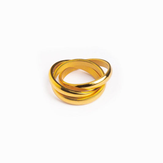 Anel Trindade Banhado em Ouro 18K Anel Triplo Havana Banhado em Ouro 18K Minha loja Ouro 14 