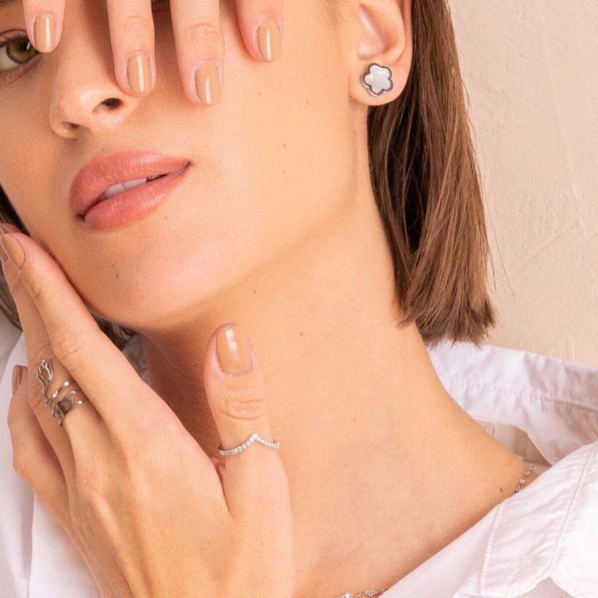 Anel Trinity Zircônia - Prata Anel Trindade Zircônia Banhado em Ouro 18K - Prata Minha loja 