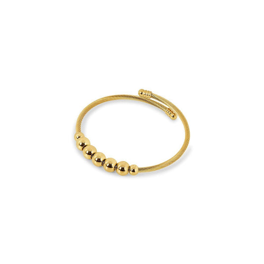 Bracelete Anti-stress Ajustável Esferas Banhado em Ouro 18K Bracelete Esferas Banhado em Ouro 18K Minha loja Ouro Ajustável 