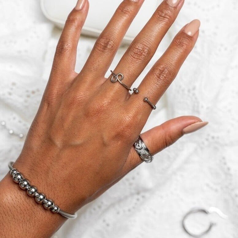Bracelete Anti-stress Ajustável Esferas - Prata Bracelete Esferas Banhado em Ouro 18K - Prata Minha loja 