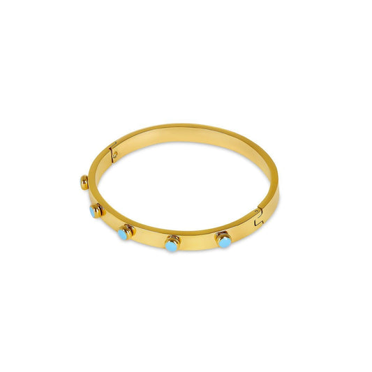 Bracelete Aqua Stone Banhado em Ouro 18K Bracelete Aqua Stone Banhado em Ouro 18K Minha loja Ouro 