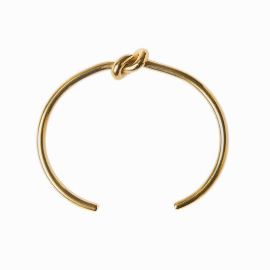 Bracelete Com Nó Central Banhado em Ouro 18K Bracelete Com Nó Central Banhado em Ouro 18K Minha loja Ouro 17cm 