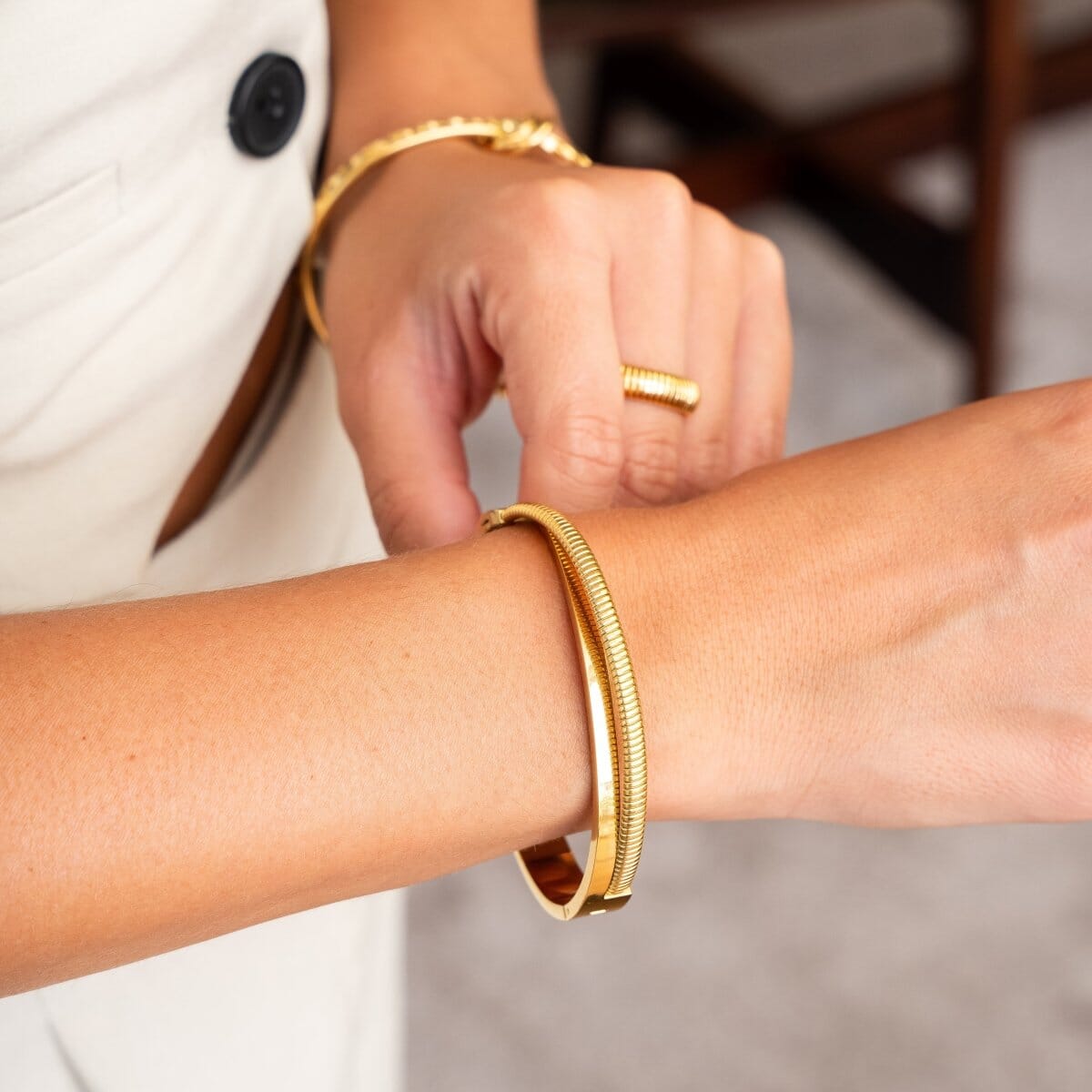 Bracelete Dupla Harmonia Banhado em Ouro 18k Bracelete Dupla Harmonia Banhado em Ouro 18k Minha loja 