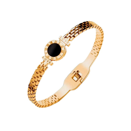 Bracelete Hera Pedra Onix Banhado em Ouro 18K Bracelete Hera Pedra Onix Banhado em Ouro 18K Minha loja 17cm 