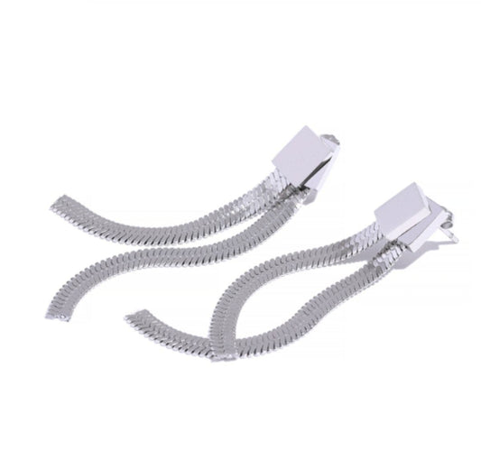 Brinco Catarina Malha Metal - Prata Brinco Catarina Malha Metal Banhado em Ouro 18K - Prata Minha loja Prata 