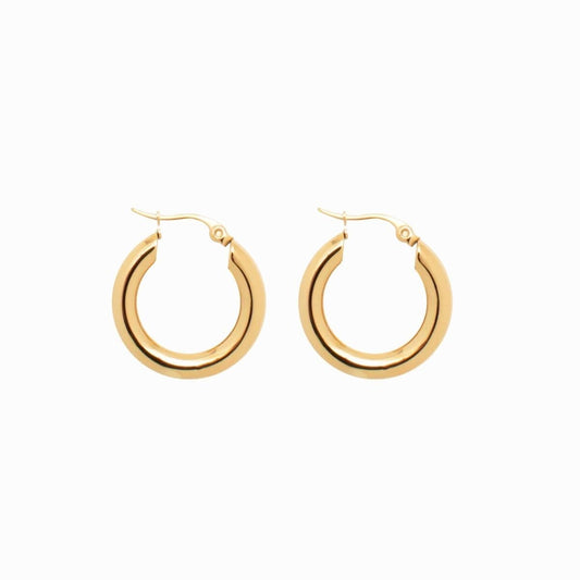 Brinco de Argola Tubo Lele M Banhado em Ouro 18K Brinco de Argola Tubo Lele M Banhado em Ouro 18K Minha loja Ouro 
