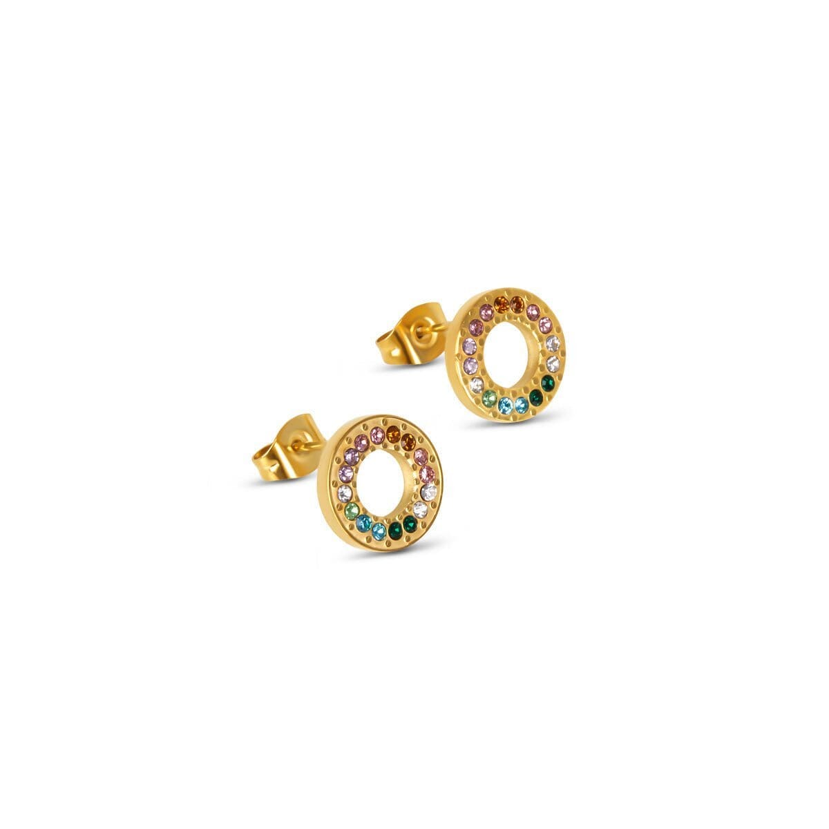 Brinco Rainbow Banhado em Ouro 18k Brinco Círculo Rainbow Banhado em Ouro 18k Minha loja Ouro 