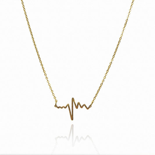 Colar Batimentos Life Pingente Banhado em Ouro 18K Colar Batimentos Life Pingente Banhado em Ouro 18K Minha loja 45cm 