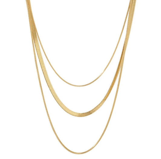 Colar Celina Trio Camadas Malha Banhado em Ouro 18K Colar Celine Trio Camadas Malha Banhado em Ouro 18K Minha loja Ouro 