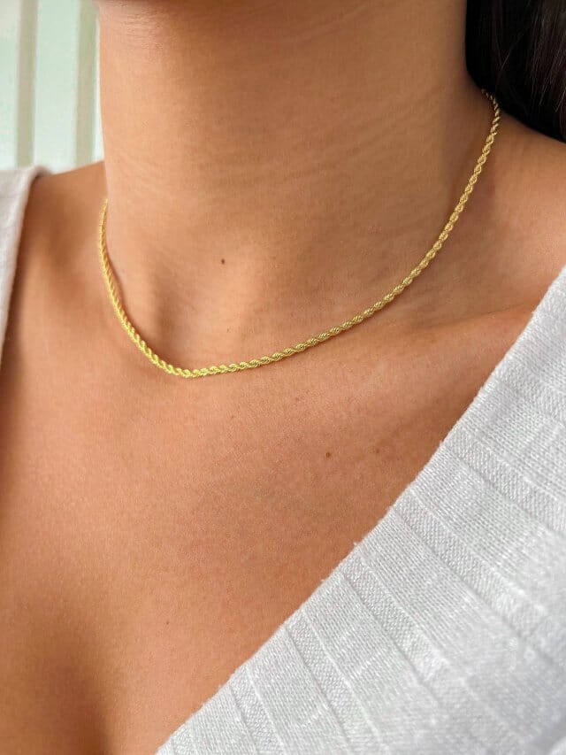 Colar Cordão Baiano Fino 2mm Banhado em Ouro 18k Colar Cordão Baiano Fino 2mm Banhado em Ouro 18k Minha loja 