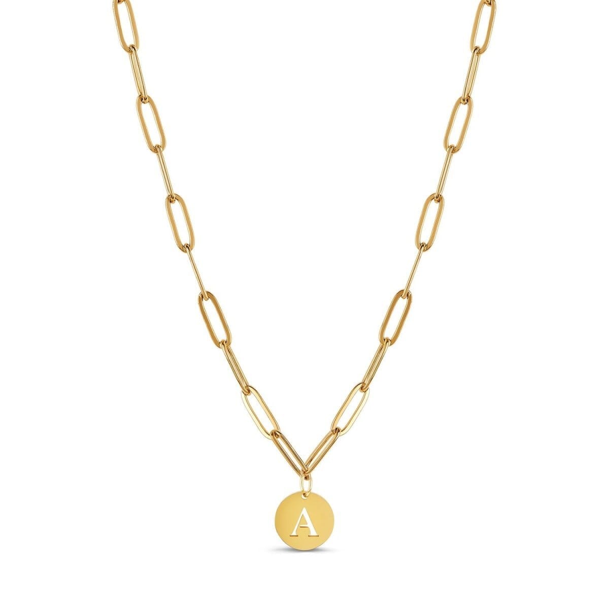 Colar Letra Inicial Clip Chain Banhado em Ouro 18K Colar Letra Inicial Clip Chain Banhado em Ouro 18K Minha loja Ouro A 