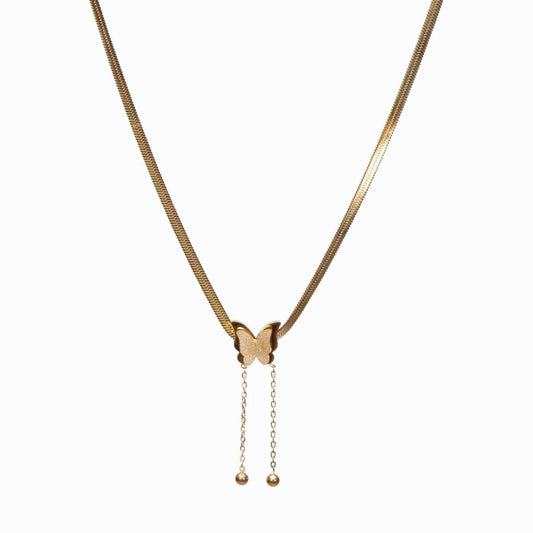 Colar Malha Borboleta Livre Banhado em Ouro 18K Colar Malha Borboleta Livre Banhado em Ouro 18K Minha loja 38cm 