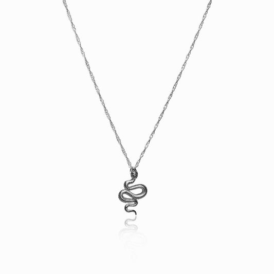 Colar Serpente Pingente - Prata Colar Serpente Pingente Banhado em Ouro 18K - Prata Minha loja 45cm