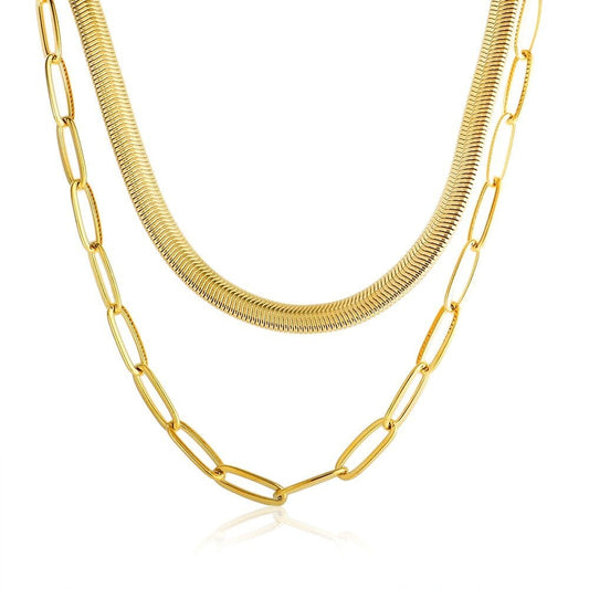 Mix Colar Antonela Banhado em Ouro 18k Mix Colar Antonela Duplo - Ouro Minha loja Ouro 