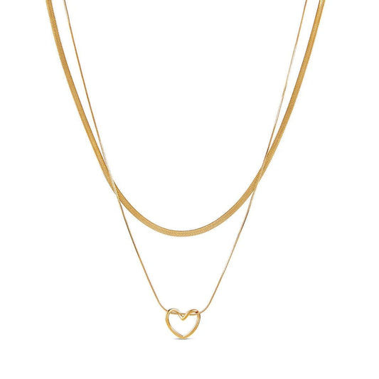 Mix de Colares Coração Minimalista Banhado em Ouro 18K Mix de Colar Minha loja Ouro 