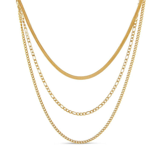 Mix de Correntes Banhado em Ouro 18k Mix de Colar Minha loja Ouro