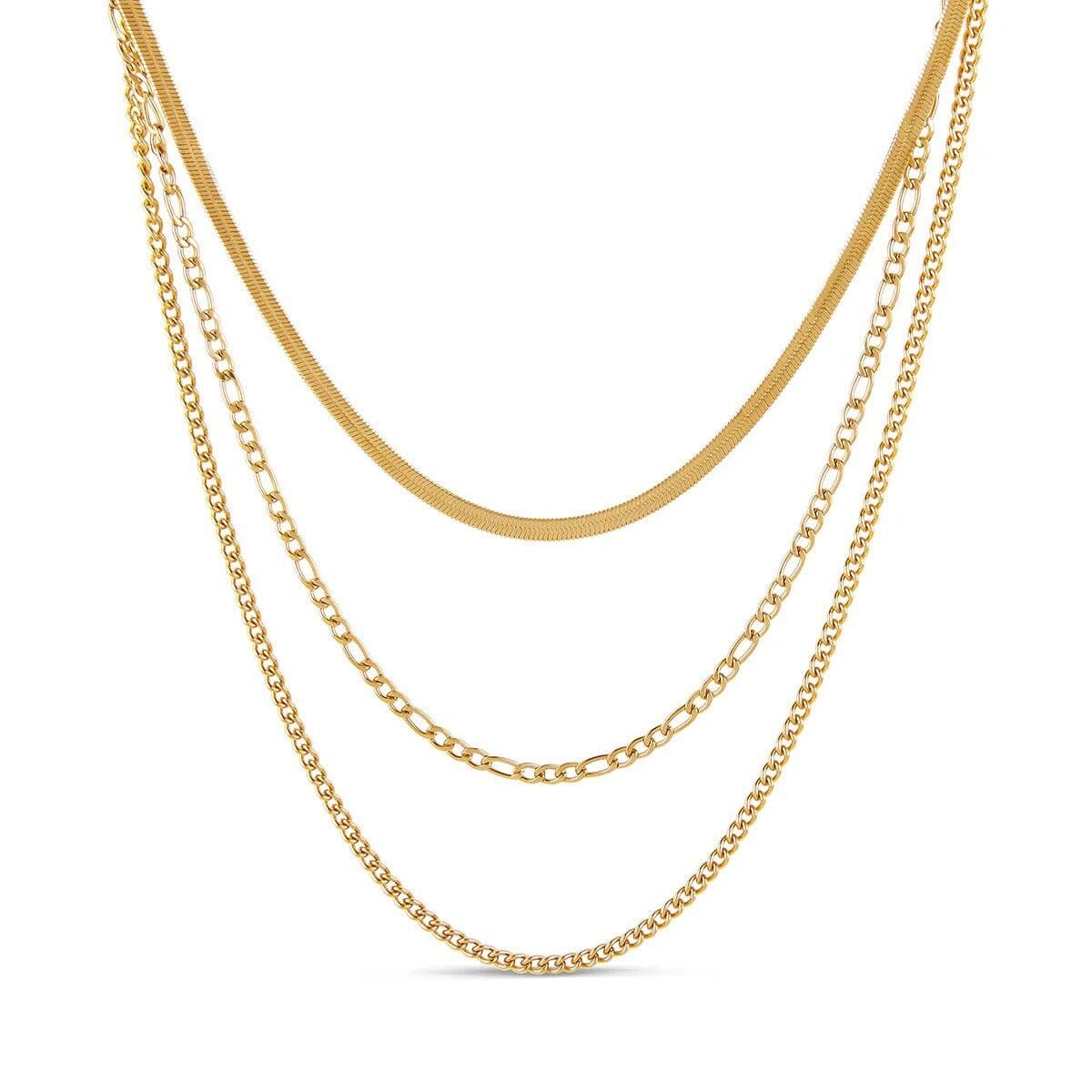Mix de Correntes Banhado em Ouro 18k Mix de Colar Minha loja Ouro 
