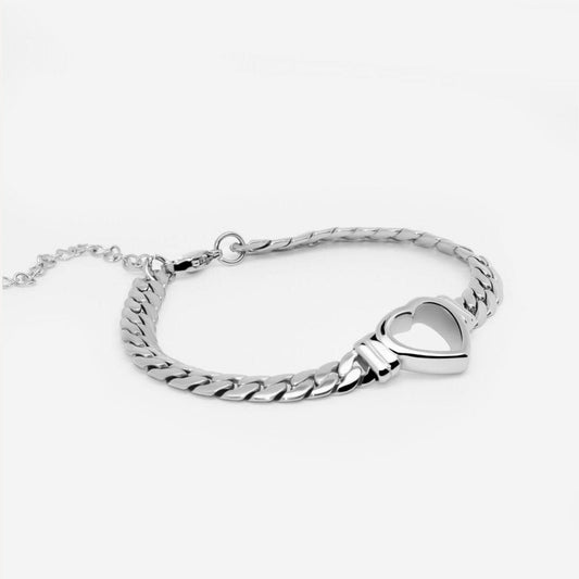 Pulseira Coração Minimalista - Prata Pulseira Coração Minimalista Banhado em Ouro 18K - Prata Minha loja Prata 