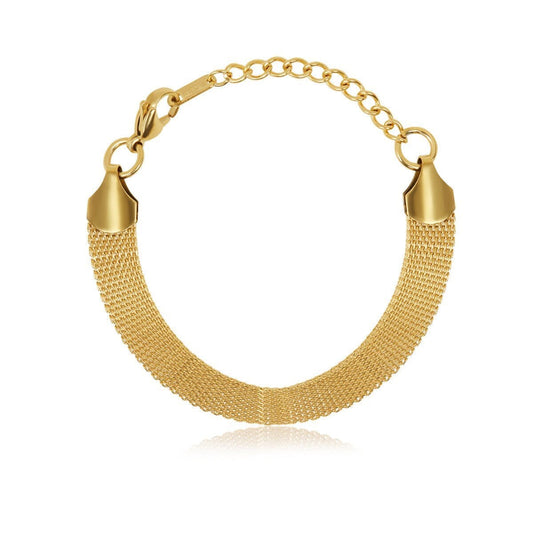 Pulseira Trama Lisa Banhada em Ouro 18K Pulseira Trama Lisa Banhada em Ouro 18K Minha loja 17cm 